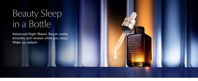 Advanced Night Repair serum presented as beauty sleep in a bottle