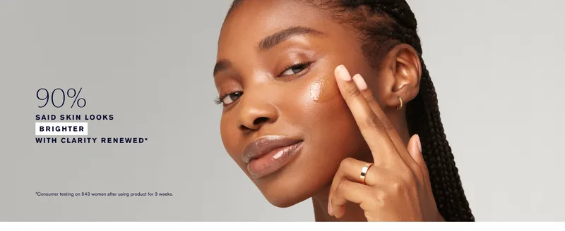 Brand-reported 90 percent said skin looked brighter after three weeks