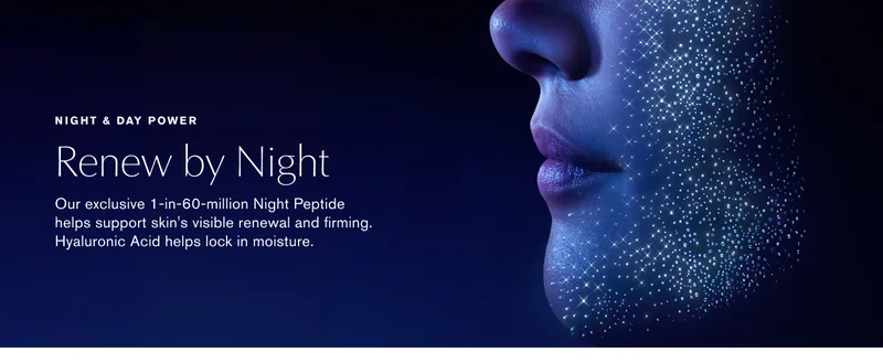 Renew by night with Night Peptide and hyaluronic acid