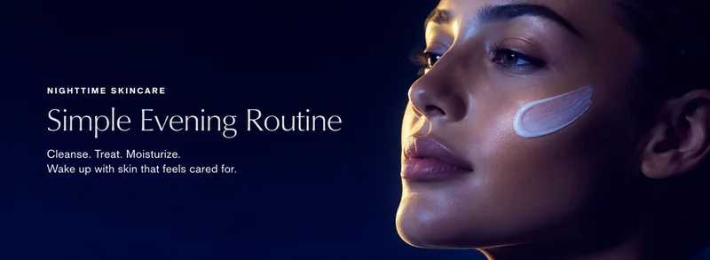 AI-generated illustration of a simple evening skincare routine