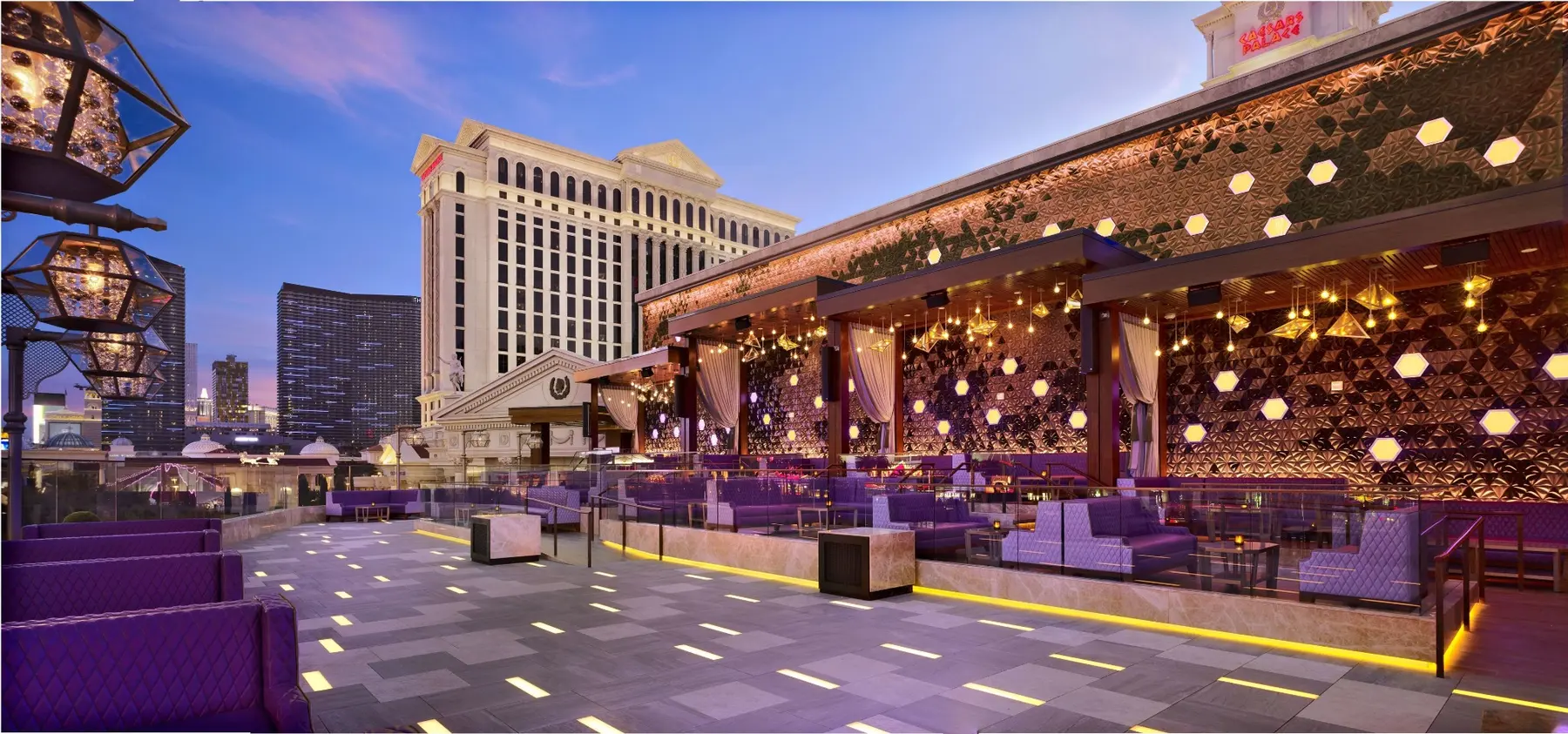 Open-air nightlife venue at Caesars Palace